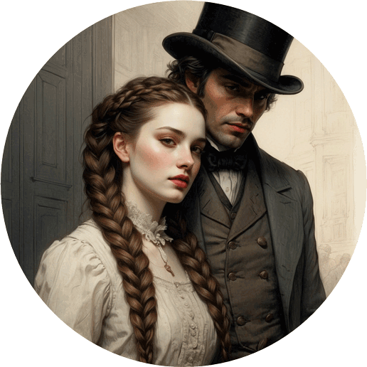 viktoriánus stílusú pár történelmi környezetben