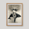 Női alak hosszú hajjal art print A4 méretben a Pyreveil Society világából