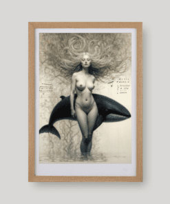 Női alak hosszú hajjal art print A4 méretben a Pyreveil Society világából