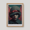 Egy női portré sapkában és kabátban art print A4 és A3 méretben a Night Ordinance