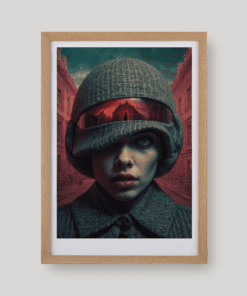 Egy női portré sapkában és kabátban art print A4 és A3 méretben a Night Ordinance