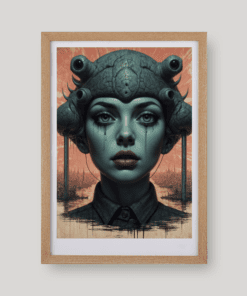 Egy női portré szemes fejfedőben art print A4 és A3 méretben a Night Ordinance