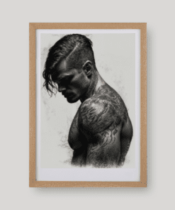 Egy tetovált férfi portré art print A4 és A3 méretben az Uncenzored Sisterhood világából
