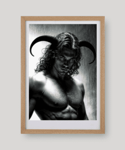 Egy komoly férfi portré szarvakkal art print A4 és A3 méretben az Uncenzored Sisterhood világából