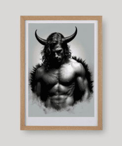 Egy szarvas férfi portré szörmével art print A4 és A3 méretben az Uncenzored Sisterhood világából