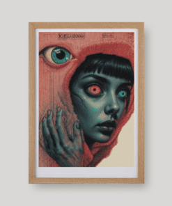 Egy női portré egy kézzel és szemmel art print A4 és A3 méretben a Night Ordinance világából