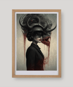 Egy női portré szörnnyel art print A4 és A3 méretben a Night Ordinance világából