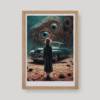 Egy női alak egy autóval és szörnnyel art print A4 és A3 méretben a Night Ordinance világából