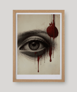 Egy női szem vérfolttal art print A4 és A3 méretben a Night Ordinance világából