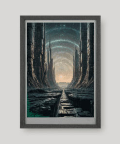 Monumentális sci-fi infrastruktúra az ETulen rendszerben art print A4 méretben a Greetings from the Void világából