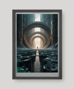Kör alakú hiperléptékű portálállomás sci-fi környezetben, art print A4 méretben a Greetings from the Void világából