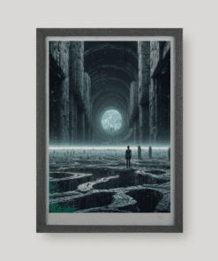 Metaépítészeti zsiliprendszer sci-fi városban, art print A4 méretben a Greetings from the Void világából
