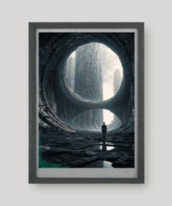 Idegen technológiai terasz sci-fi romvárosban, art print A4 méretben a Greetings from the Void világából