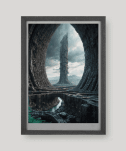 Ipari feldolgozóhíd egy elhagyatott sci-fi térben, art print A4 méretben a Greetings from the Void világából