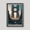 Monumentális peremterasz idegen sci-fi építészettel, art print A4 méretben a Greetings from the Void világából
