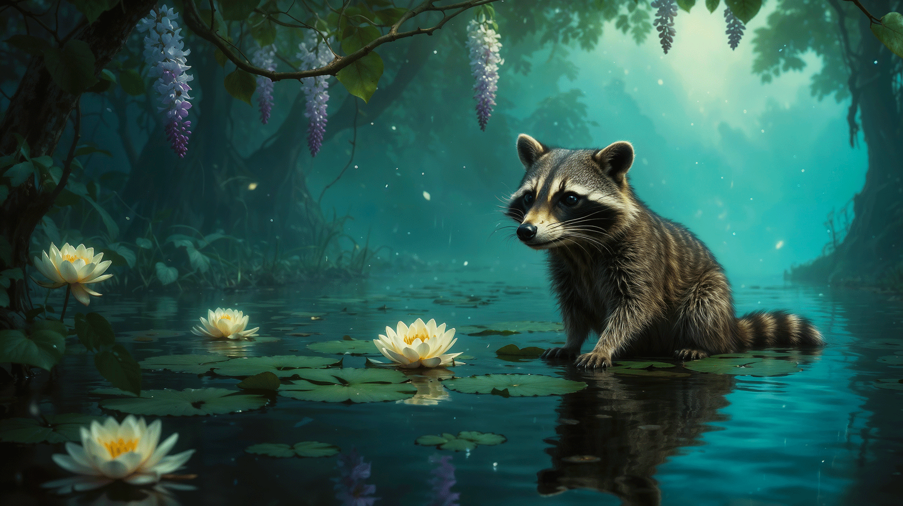 Egy mosómedve az Arcane Meadows világából. Nightpages