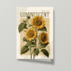 Napraforgó botanikus illusztrációja képeslapon, a NightPages Floral & Fruit Napraforgó kollekciójából